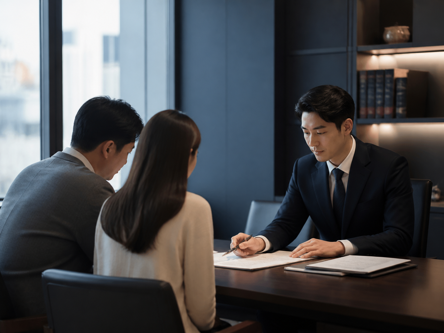 차분한 법률 상담 장면